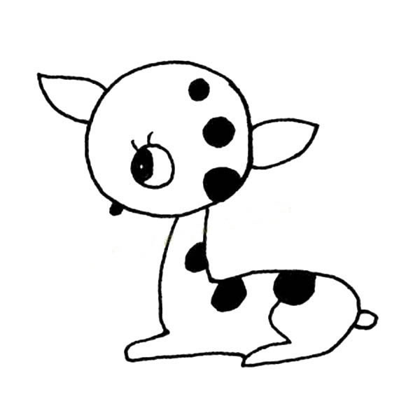 一组可爱的梅花鹿简笔画图片