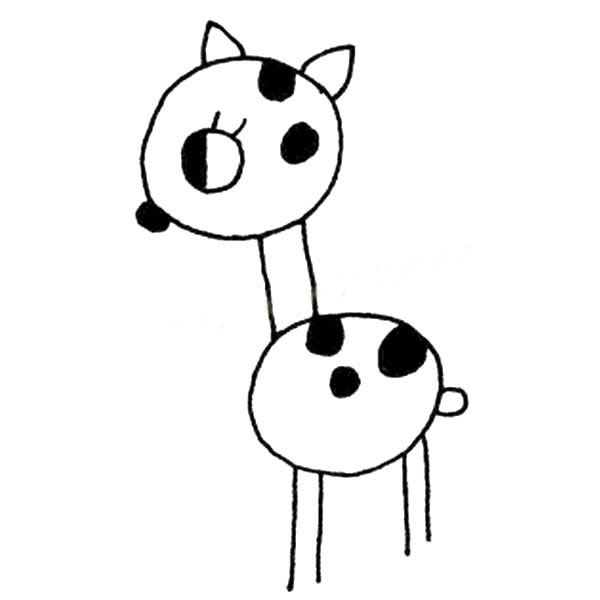 一组可爱的梅花鹿简笔画图片