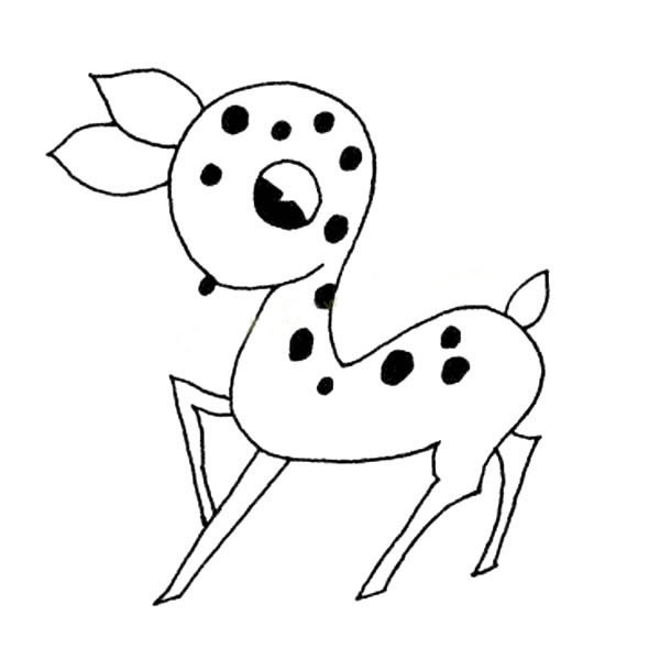 一组可爱的梅花鹿简笔画图片