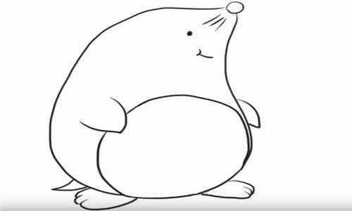 小鼹鼠简笔画教程