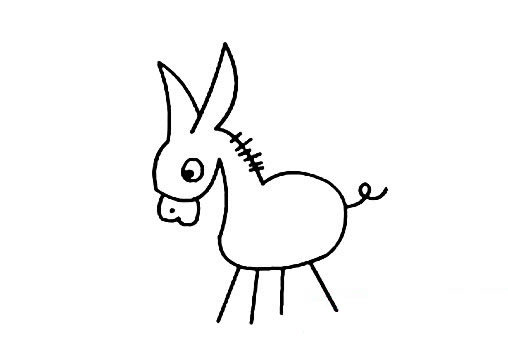 小毛驴简笔画步骤图解教程