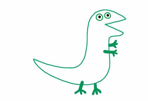 小恐龙简笔画的画法步骤