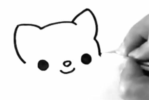 可爱的小猫简笔画步骤图解