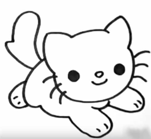 可爱的小猫简笔画步骤图解