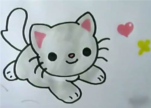 可爱的小猫简笔画步骤图解