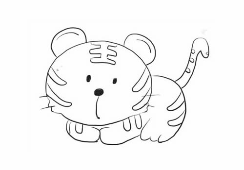 老虎简笔画步骤图解 小老虎简笔画图片