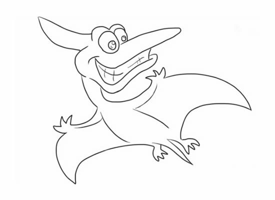 卡通翼龙简笔画图片 翼龙简笔画步骤图解