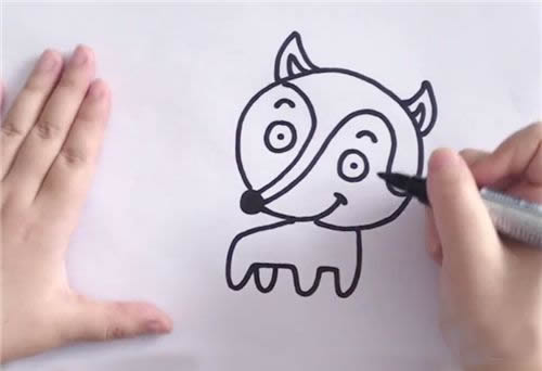 狐狸简笔画步骤图