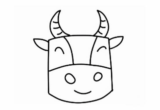 大黄牛简笔画的画法步骤图