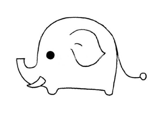 可爱的大象简笔画画法步骤图片