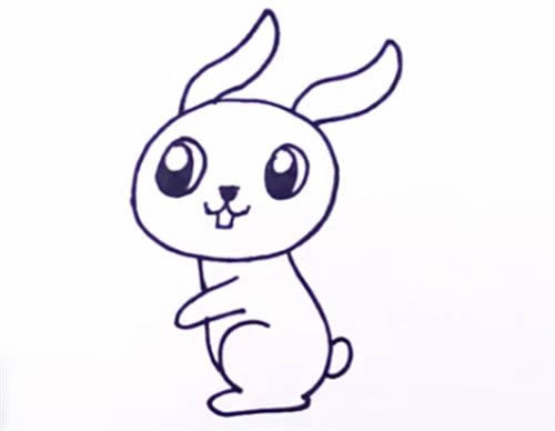 偷萝卜的兔子简笔画步骤教程