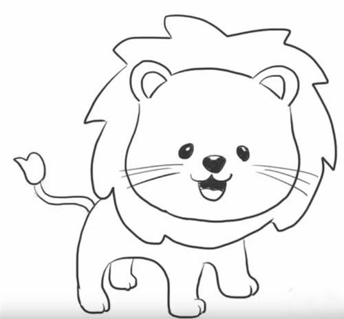 怎样画可爱的狮子简笔画图片