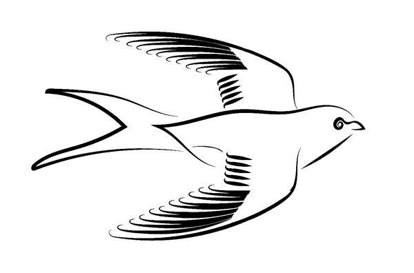 简笔画小燕子，飞行的小燕子简笔画图片02