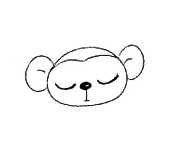 打个小盹的猴子简笔画图片