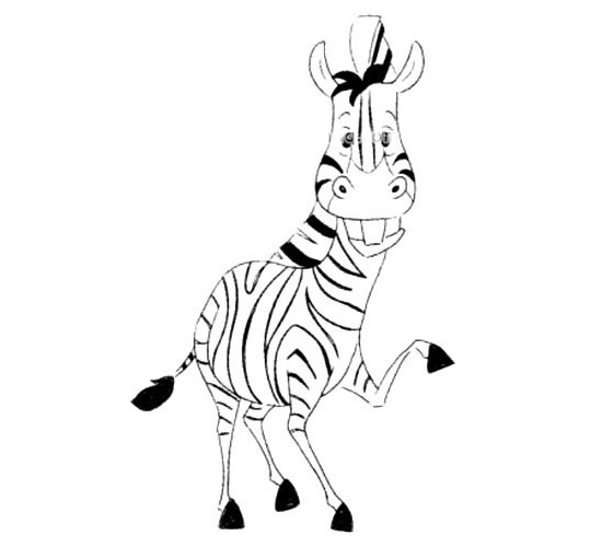 斑马简笔画步骤图片