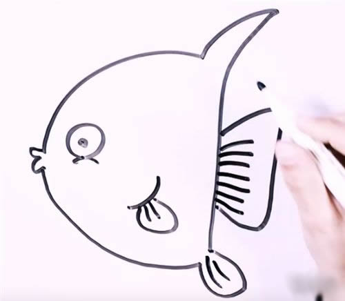 简笔画热带鱼的画法 热带鱼简笔画步骤图片