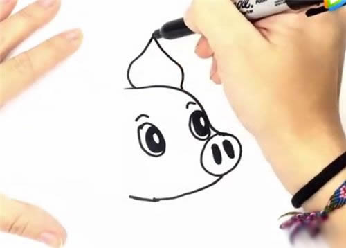 可爱小猪简笔画步骤图