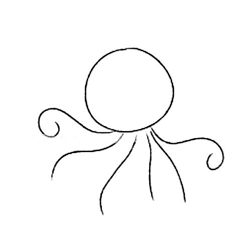 卡通章鱼简笔画步骤图解教程