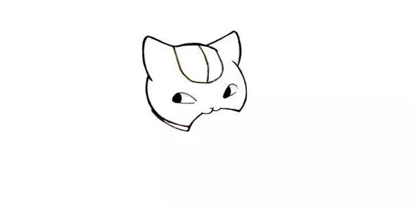 小猫吃鱼简笔画