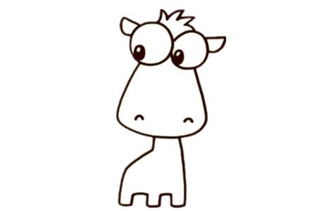 卡通小马简笔画步骤5 卡通小马简笔画步骤5