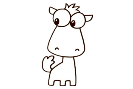 卡通小马简笔画步骤6 卡通小马简笔画步骤6