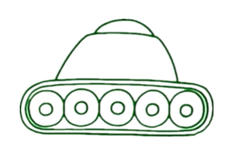 坦克简笔画步骤4 坦克简笔画步骤4
