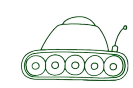 坦克简笔画步骤5 坦克简笔画步骤5