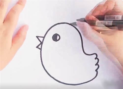 可爱的小黄鸡简笔画