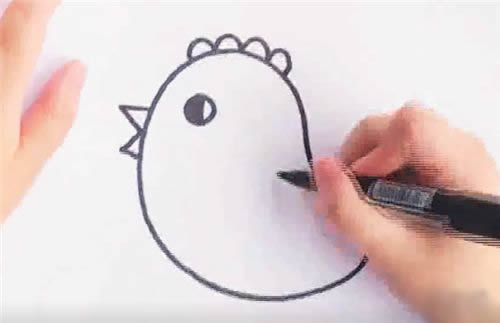 可爱的小黄鸡简笔画
