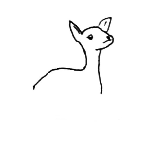 可爱动物麋鹿简笔画