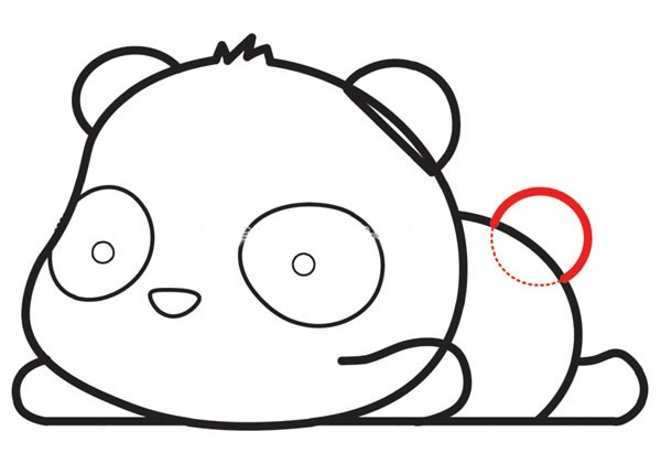 可爱的大熊猫简笔画步骤11