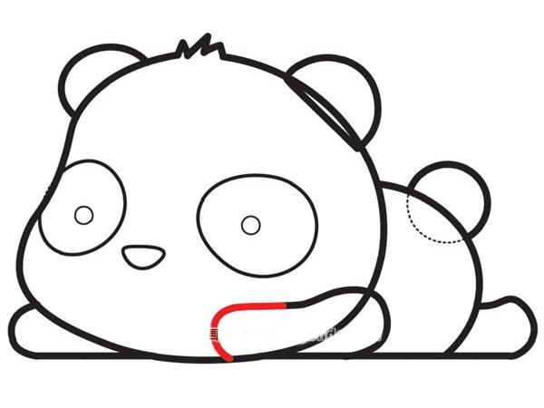 可爱的大熊猫简笔画步骤12