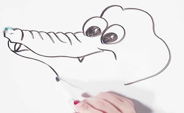 卡通鳄鱼简笔画步骤图解