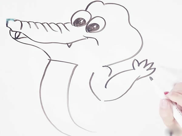 卡通鳄鱼简笔画步骤图解