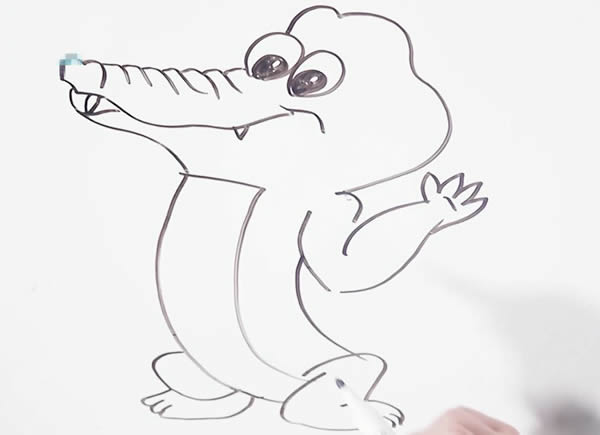 卡通鳄鱼简笔画步骤图解
