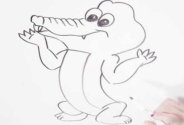 卡通鳄鱼简笔画步骤图解