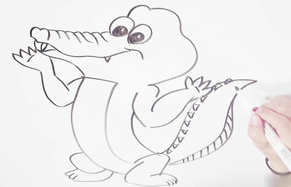 卡通鳄鱼简笔画步骤图解