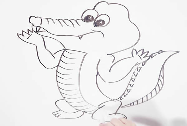 卡通鳄鱼简笔画步骤图解