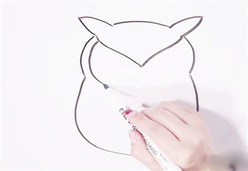 可爱猫头鹰简笔画步骤图