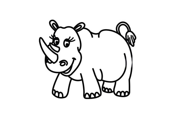 犀牛简笔画步骤图片