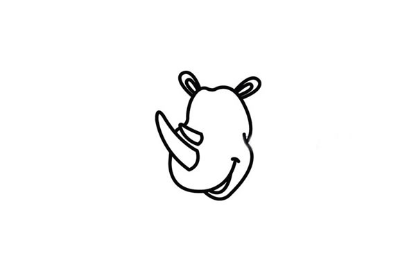 犀牛简笔画步骤图片