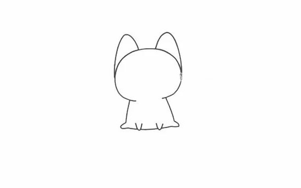 可爱的哈士奇简笔画步骤图