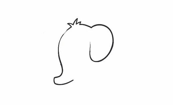 卡通大象简笔画步骤图