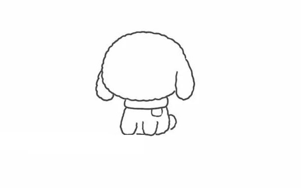 泰迪犬简笔画步骤图
