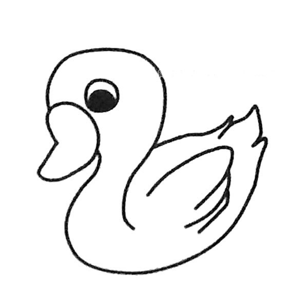 可爱的小天鹅简笔画1