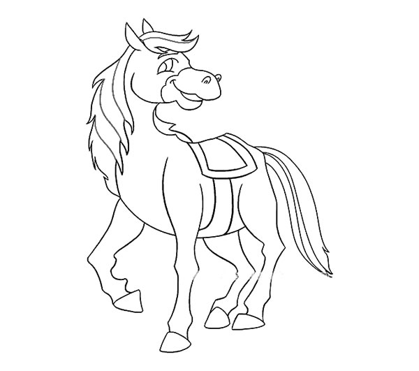 可爱的卡通小马简笔画1