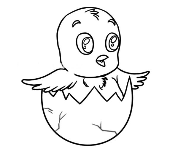 破壳而出的小鸡简笔画图片1