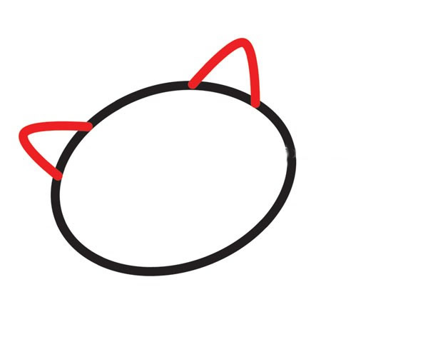 熟睡的小猫咪简笔画步骤图片