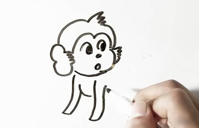 猴子简笔画步骤图