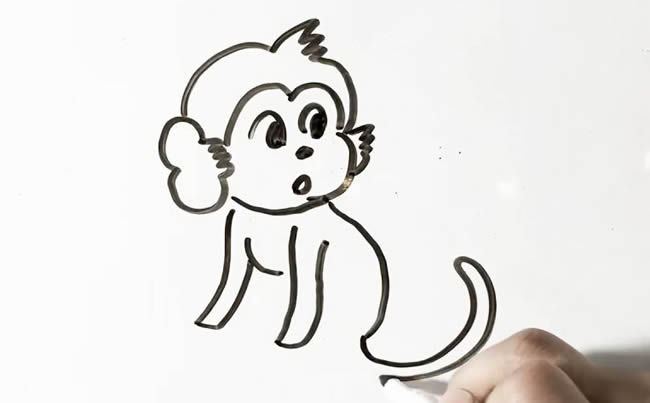 猴子简笔画步骤图
